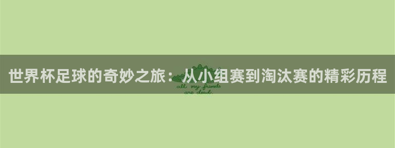 世界杯2026比赛时间表：世界杯足球的奇妙之旅：从小组赛到淘汰赛的精彩历程